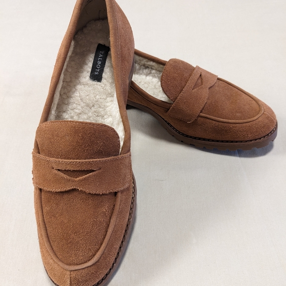 Talbot's Cassidy Brown Suede Loafers with Shearling Lining- Size 7 M - Picture 3 of 13